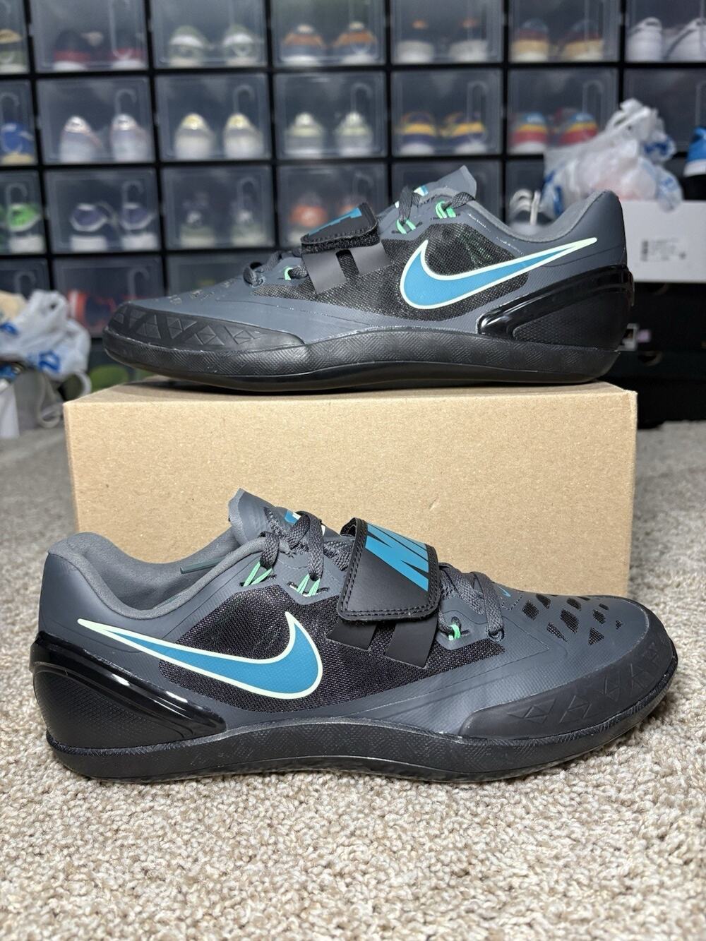 Nike Throwing Shoes Zoom Rotational 6 Anthracite Bright Spruce Men's Size 9.5